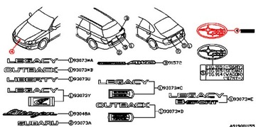 SUBARU LEGACY OUTBACK ZNAK ZNAKY MASKA