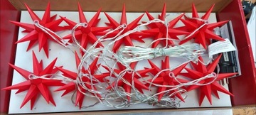 КРАСИВЫЕ 10шт ЗВЕЗДЫ IP44 КРАСНЫЙ ТАЙМЕР 7,5м 12СМ