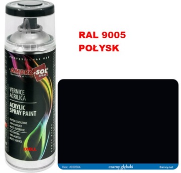 RAL 9005 czarny POŁYSK SPRAY 400ml profesjonal-line HQ AMBROSOL 1233