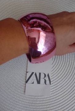 ZARA/ Różowa bransoletka metaliczna