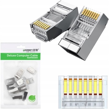 WTYK KOŃCÓWKA RJ45 (UTP CAT. 6/5/5E) UGREEN 10 SZT EKRANOWANE