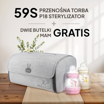 59S PRZENOŚNA TORBA P18 STERYLIZATOR UVC LED + GRATIS dwie butelki MAM