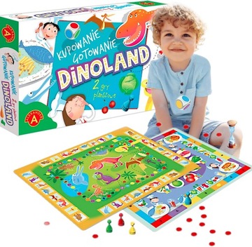 2 GRY PLANSZOWE GRA DINOLAND I KUPOWANIE GOTOWANIE