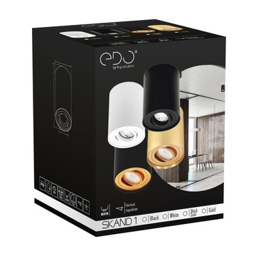 НАВЕРХНОСТНАЯ СВЕТОВАЯ СПИЧКА ЦИЛИНДР ПОДВИЖНАЯ СВЕТОДИОДНАЯ ТРУБКА GU10 ЧЕРНАЯ EDO