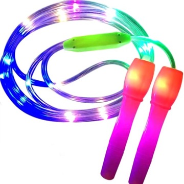 REGULOWANA SKAKANKA DLA DZIECI ŚWIECĄCA LED SPORTOWA KOLOROWA 3 tryby2,7m