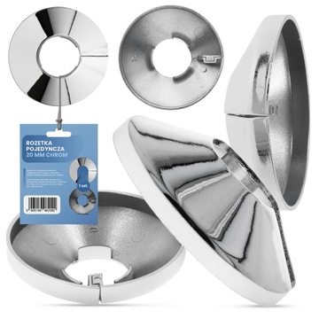 Rozeta ROZETKA MASKUJĄCA Rur 20 mm CHROM Maskownica Grzejnika Dzielona
