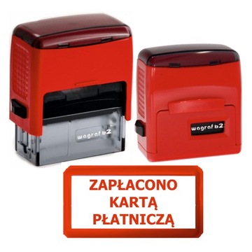 Pieczątka ZAPŁACONO KARTĄ PŁATNICZĄ Wagraf B2s 38x14mm