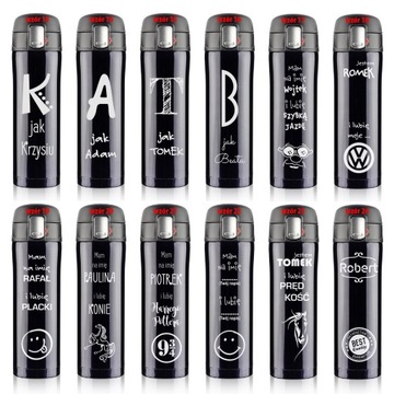 KUBEK TERMICZNY TERMOS 2w1 Z GRAWEREM Twój napis