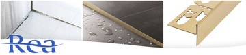 Откос для душа 120 СМ BRUSHED GOLD Правый - REA