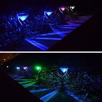 4x SOLAR DIAMOND LED COLD + садовая лампа RGB