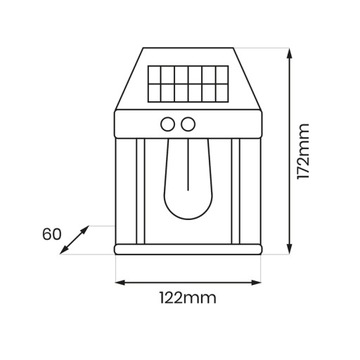 Настенный светодиодный светильник на солнечных батареях с датчиком движения и сумерек + лампочка