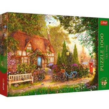 Puzzle 1000 elementów. Premium Plus Quality. Tea Time. Domek pod strzechą