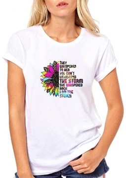 MODNY T-shirt KOSZULKA DAMSKA z nadrukiem L