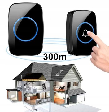 БЕСПРОВОДНОЙ СВЕТОДИОДНЫЙ ДВЕРНОЙ ЗВОНОК Водонепроницаемый IP44 300м