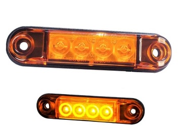 Lampa Obrysowa boczna pomarańczowa LED SLIM 12/24 AUTO Laweta Przyczepa TIR