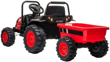 ТРАКТОР С АККУМУЛЯТОРНЫМ ПРИЦЕПОМ 2x ДИСТАНЦИОННОЕ УПРАВЛЕНИЕ ДВИГАТЕЛЕМ МЕЛОДИИ ПОДСВЕТКИ USB