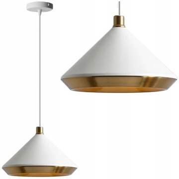 LAMPA WISZĄCA BIAŁA ZLOTA GLAMOUR ELEGANCKA E27 APP1004
