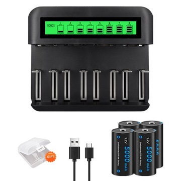 4 szt. 1,2VC rozmiar LR14 R14 akumulator NIMH z ładowarką B