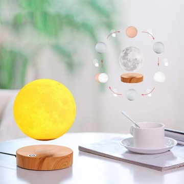 ЛЕВИТИРУЮЩАЯ ЛУНА НОЧНИК 3D MOON LED 3 ЦВЕТА