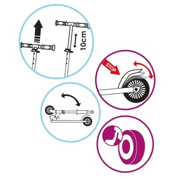 ДВУХКОЛЕСНЫЙ СКУТЕР, СКЛАДНОЙ, РЕГУЛИРУЕМЫЙ, РУЛЬ, ТОРМОЗ, ЛЕД