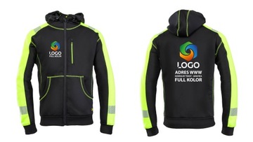 Bluza robocza ostrzegawcza z kapturem z nadrukiem