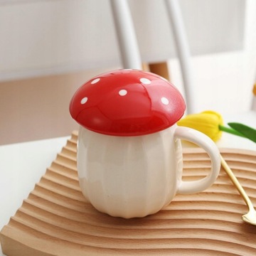 Mushroom Kubek Z Pokrywką Trwały Prezent Dla