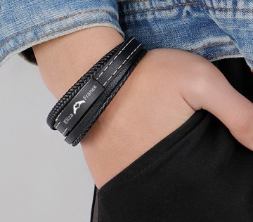 Кожаный браслет для МУЖА с ГРАВИРОВКОЙ подарок