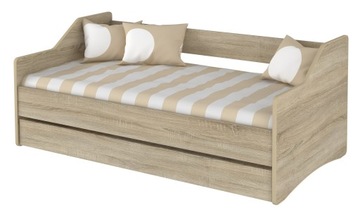 Łóżko dziecięce LULU II dąb 180x80 BABY BOO szuf