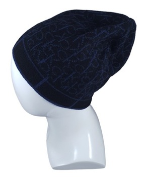 CALVIN KLEIN CZAPKA BEANIE CZARNO-GRANATOWA ONE SIZE