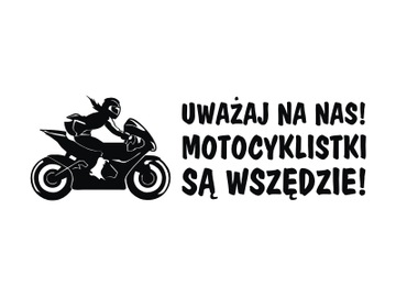 Naklejka na auto UWAŻAJ NA NAS Motocyklistki 22cm