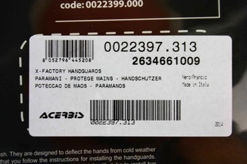 Прочные защитные ограждения для рук Acerbis X-Factory Core Enduro Cross Atv