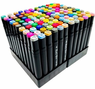 MARKERY ALKOHOLOWE FLAMASTRY 120 + ETUI +PODSTAWKA