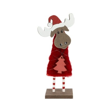 ОЛЕНЬ РОЖДЕСТВЕНСКИЙ ДЕРЕВЯННЫЙ УКРАШЕНИЕ СТОЯЩИЙ ОРНАМЕН ФИГУРКА эко РОЖДЕСТВО