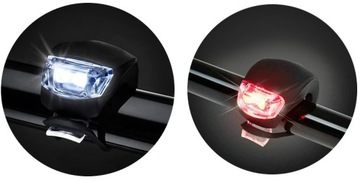 СВЕТОДИОДНЫЕ ВЕЛОСИПЕДНЫЕ ФОНАРИ, 2 ПРЕДМЕТА ПЕРЕДНЯЯ + ЗАДНЯЯ НАБОР СИЛИКОНОВЫХ ЛАМП