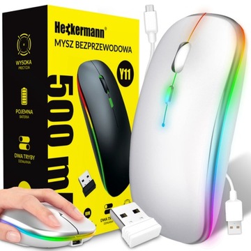 MYSZKA BEZPRZEWODOWA NA BLUETOOTH USB MYSZ KOMPUTEROWA DO LAPTOPA RGB