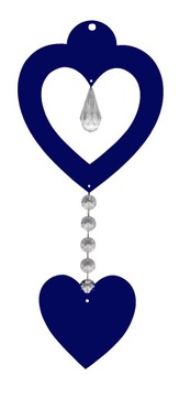 Z16b Zawieszka ozdoba ażur serce kryształ czerwony