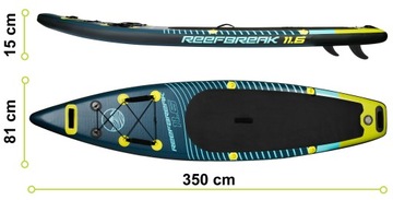 Надувная доска для серфинга Reefbreak длиной 350 см + весло и насос