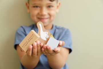 LITTLE DUTCH ZESTAW KLOCKÓW drewnianych Błękit 2+