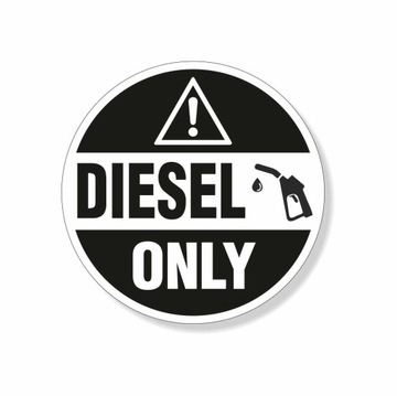 NAKLEJKA OZNACZENIE PALIWA FUEL DIESEL ONLY ON