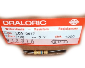 LCA0617 10M 5% *10 Draloric rezystory węglowe