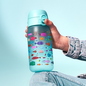 Butelka na wodę ION8 BIDON 350/400 ml RYBKI dla dzieci do szkoły bez BPA