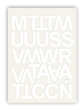 Буквы самоклеющиеся белые с алфавитом и цифрами 100 мм.