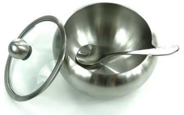 СТАЛЬНАЯ САХАРНИЦА С ЛОЖКОЙ KH3732 SATIN KINGHO