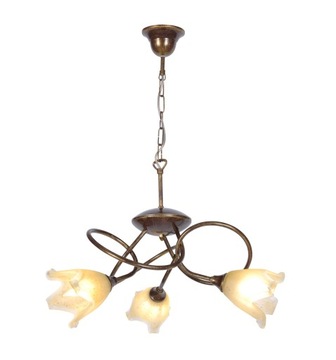 Lampa Wisząca Stare Złoto z Eleganckimi Kloszami