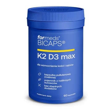 BICAPS WITAMINA K2 D3 MAX 60 KAP ZDROWE KOŚCI STAWY ODPORNOŚĆ | FORMEDS