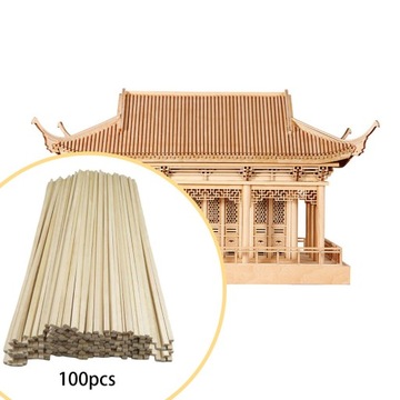 100 sztuk niedokończonych kwadratowych patyczków Woodcrafts drewniany kwadr