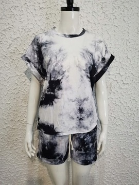 MODA DAMSKI KOMPLET DRESOWY T-SHIRT SPODENKI