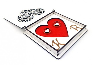 Pudełko na obrączki z inicjałami Ślub Wesele Białe