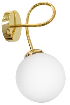 ZŁOTA LAMPA KINKIET ŚCIENNY SZKLANA KULA LOFT LED