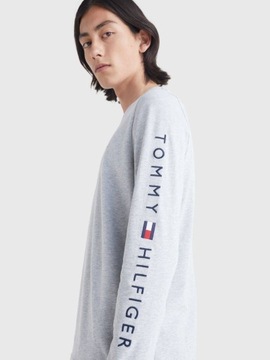 Longsleeve Męski Tommy Hilfiger Logo Szary L MW0MW09096 P01